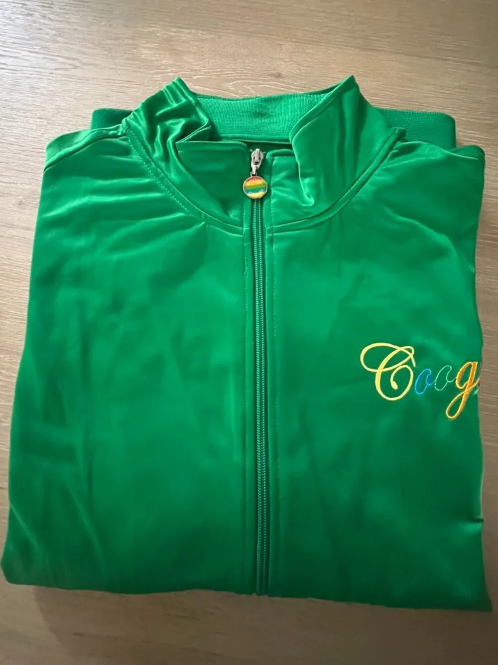 NWT Vintage Green Coogi Track Jacket w Tribal Face Graphic